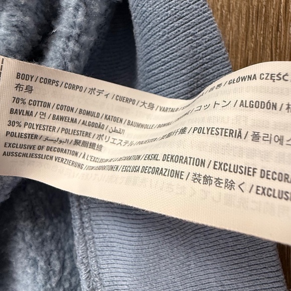 Abercrombie & Fitch Women's Crewneck Embossed Logo Sweatshirt Sz S Blue/Gray - Picture 8 of 10